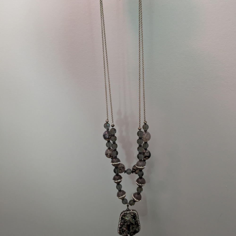 Dramatic Black And Silver Statement Necklace With… - image 8